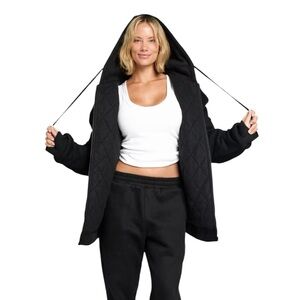 Comfrt Weighted Hoodie Full Zip Onyx Black 5 Lbs Oversized Unisex Size Medium